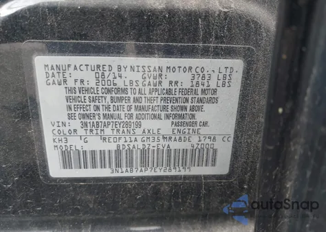 2014 Nissan Sentra Sv from USA, damaged, VIN 3N1AB7AP7EY289199